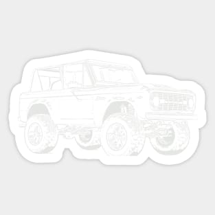 Bronco Wireframe White Sticker